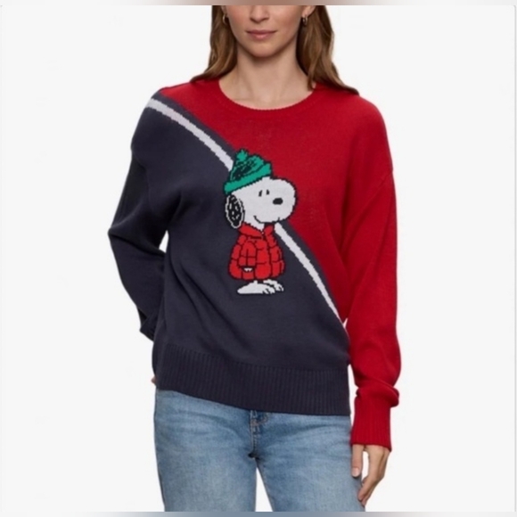 Peanuts Sweaters - NEW! Sanctuary By Peanuts Red and Blue Snoopy Sweater Size XXL